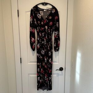 GAP Floral Black Maxi Dress
